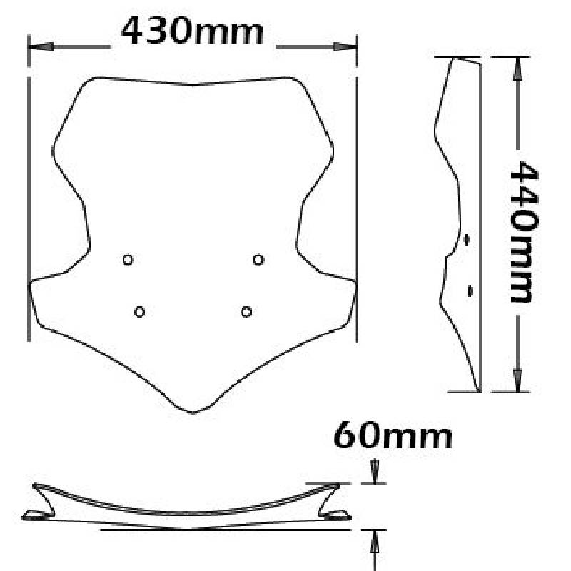 Parabrisas bajo para soportes originales YAMAHA tracer 900 15-17